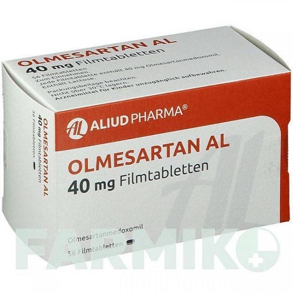 ОЛМЕСАРТАН (OLMESARTAN) 40 мг таблетки 56 шт - Олмесартан ALIUD PHARMA