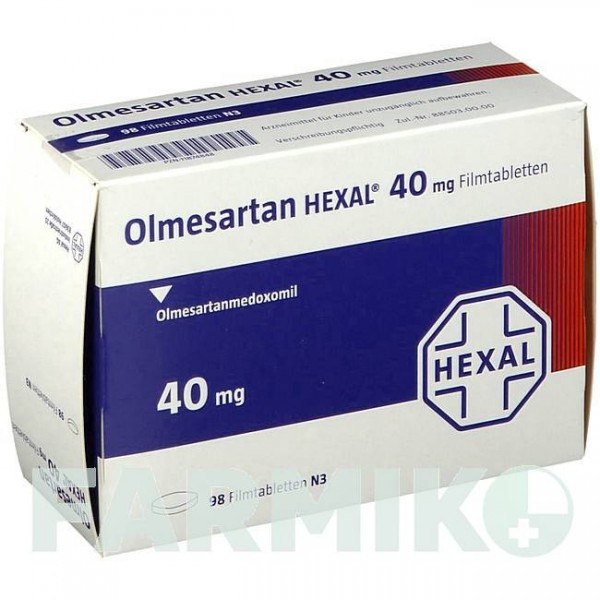 ОЛМЕСАРТАН (OLMESARTAN) 40 мг таблетки 56 шт - Олмесартан HEXAL