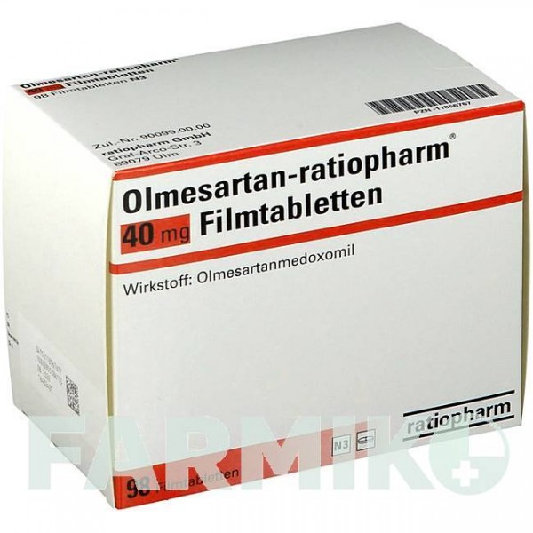 ОЛМЕСАРТАН (OLMESARTAN) 40 мг таблетки 98 шт - Олмесартан RATIOPHARM