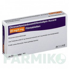 ОЛМЕСАРТАН МЕДОКСОМІЛ (OLMESARTAN MEDOXOMIL) 20 мг/5 мг таблетки 28 шт - Олмесартан, Амлодипін ACCORD HEALTHCARE