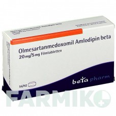 ОЛМЕСАРТАН МЕДОКСОМІЛ (OLMESARTAN MEDOXOMIL) 20 мг/5 мг таблетки 56 шт - Олмесартан, Амлодипін BETAPHARM