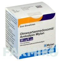 ОЛМЕСАРТАН МЕДОКСОМІЛ (OLMESARTAN MEDOXOMIL) 20 мг/5 мг таблетки 98 шт - Олмесартан, Амлодипін VIATRIS