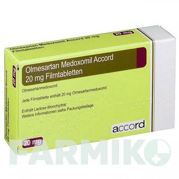 ОЛМЕСАРТАН МЕДОКСОМИЛ (OLMESARTAN MEDOXOMIL) 20 мг таблетки 28 шт - Олмесартан ACCORD HEALTHCARE