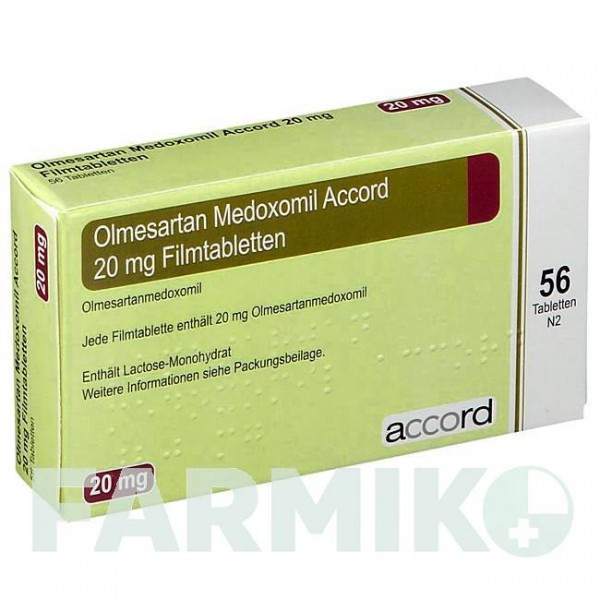 ОЛМЕСАРТАН МЕДОКСОМІЛ (OLMESARTAN MEDOXOMIL) 20 мг таблетки 56 шт - Олмесартан ACCORD HEALTHCARE