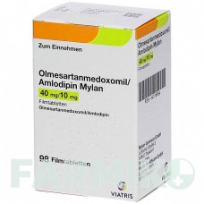 ОЛМЕСАРТАН МЕДОКСОМІЛ (OLMESARTAN MEDOXOMIL) 40 мг/10 мг таблетки 98 шт - Олмесартан, Амлодипін VIATRIS