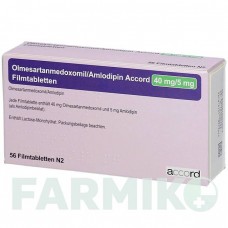 ОЛМЕСАРТАН МЕДОКСОМІЛ (OLMESARTAN MEDOXOMIL) 40 мг/5 мг таблетки 56 шт - Олмесартан, Амлодипін ACCORD HEALTHCARE