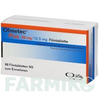 ОЛМЕТЕК (OLMETEC) 20 мг/12,5 мг таблетки 98 шт - Олмесартан, Гідрохлоротіазид EMRA-MED