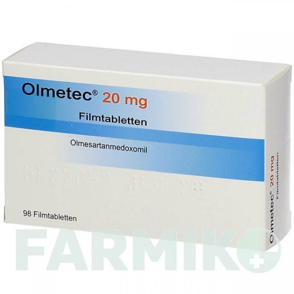 ОЛМЕТЕК (OLMETEC) 20 мг таблетки 98 шт - Олмесартан AXICORP PHARMA