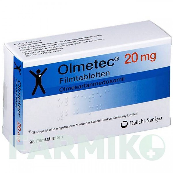 ОЛМЕТЕК (OLMETEC) 20 мг таблетки 98 шт - Олмесартан ORIFARM