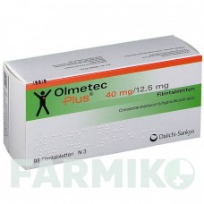 ОЛМЕТЕК (OLMETEC) 40 мг/12,5 мг таблетки 98 шт - Олмесартан, Гідрохлоротіазид DAIICHI SANKYO