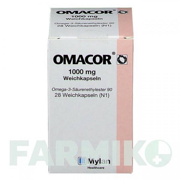 ОМАКОР (OMACOR) 1000 мг капсули 28 шт - Омега-3 з жирними кислотами VIATRIS