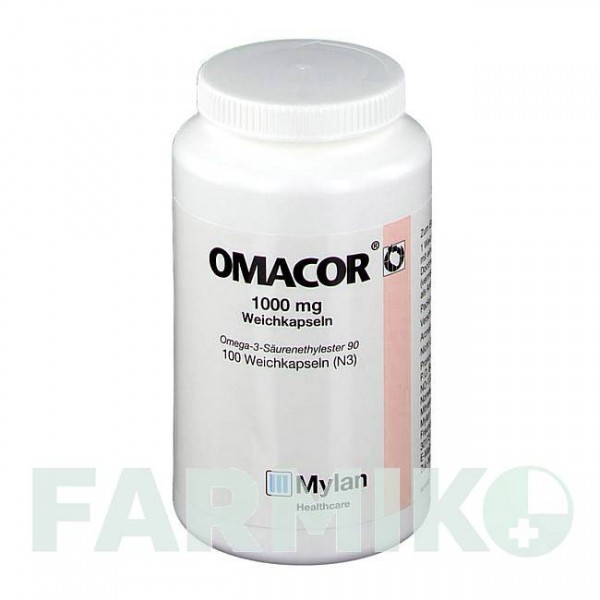 ОМАКОР (OMACOR) 1000 мг капсулы 100 шт - Омега-3 с жирными кислотами VIATRIS