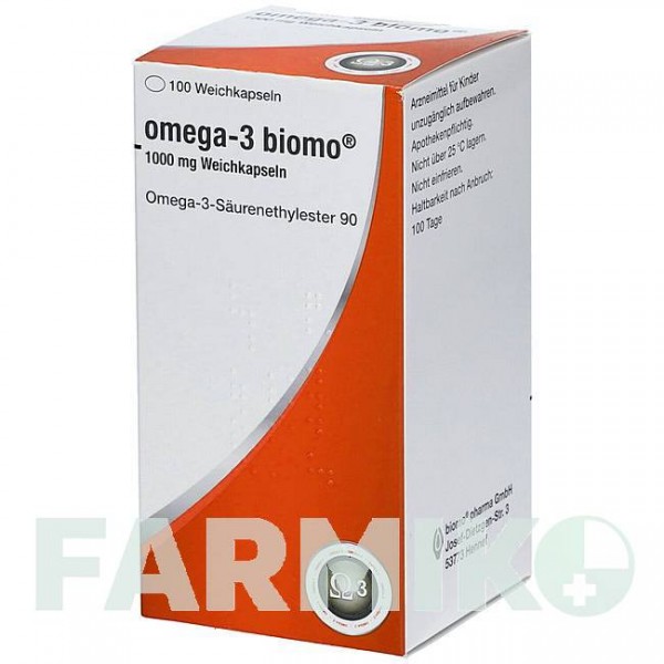 ОМЕГА (OMEGA) 1000 мг капсули 100 шт - Омега-3 з жирними кислотами BIOMO PHARMA