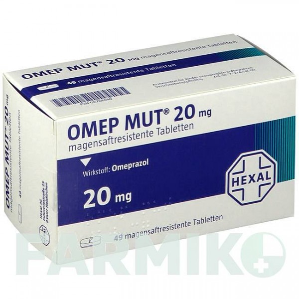ОМЕП МУТ (OMEP MUT) 20 мг таблетки 49 шт - Омепразол HEXAL