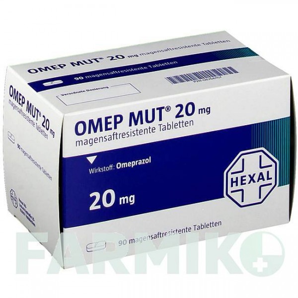 ОМЕП МУТ (OMEP MUT) 20 мг таблетки 90 шт - Омепразол HEXAL