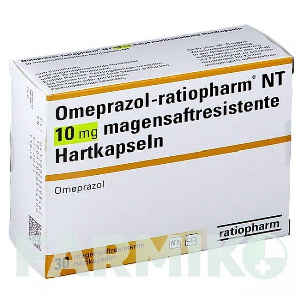 ОМЕПРАЗОЛ (OMEPRAZOL) 10 мг капсулы 30 шт - Омепразол RATIOPHARM