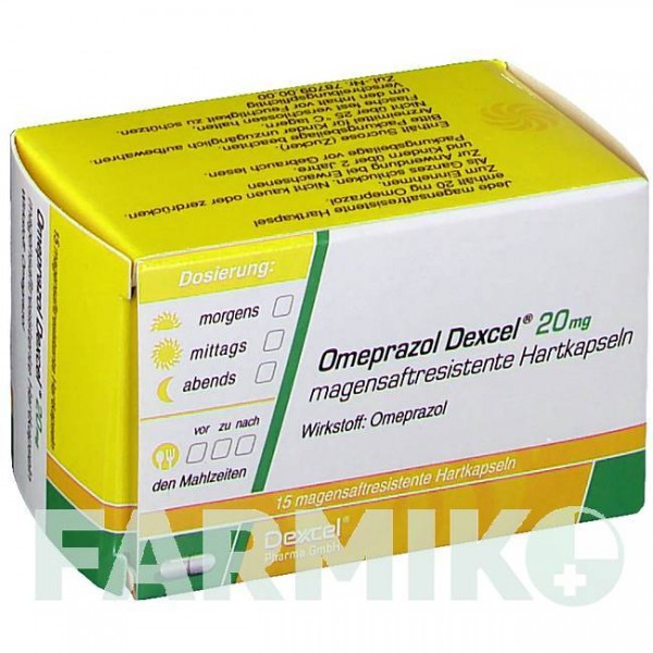 ОМЕПРАЗОЛ (OMEPRAZOL) 20 мг капсулы 15 шт - Омепразол DEXCEL PHARMA