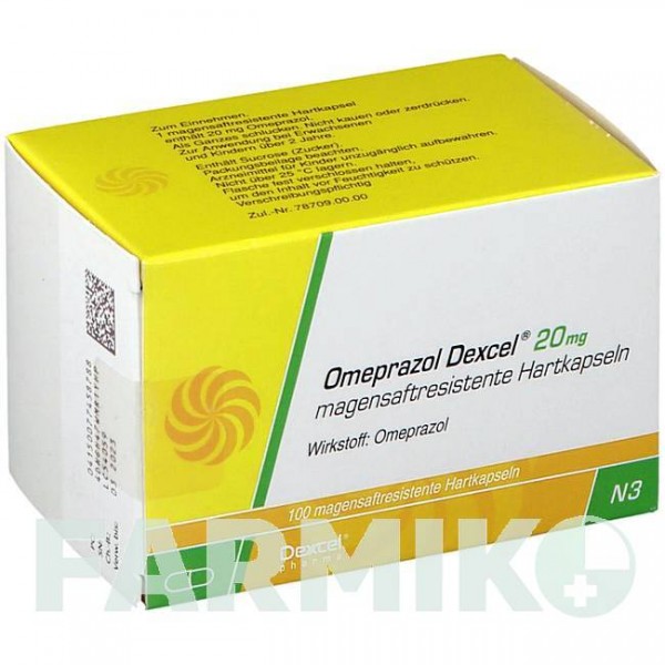 ОМЕПРАЗОЛ (OMEPRAZOL) 20 мг капсулы 100 шт - Омепразол DEXCEL PHARMA