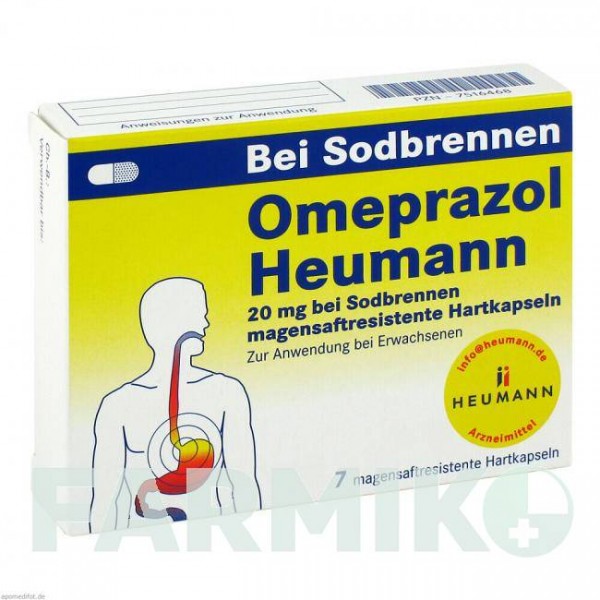 ОМЕПРАЗОЛ (OMEPRAZOL) 20 мг капсули 7 шт - Омепразол HEUMANN PHARMA