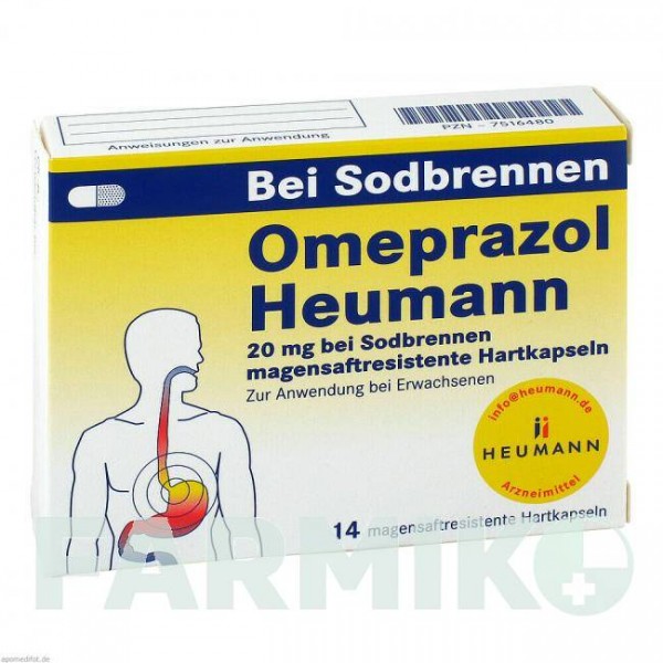 ОМЕПРАЗОЛ (OMEPRAZOL) 20 мг капсулы 14 шт - Омепразол HEUMANN PHARMA