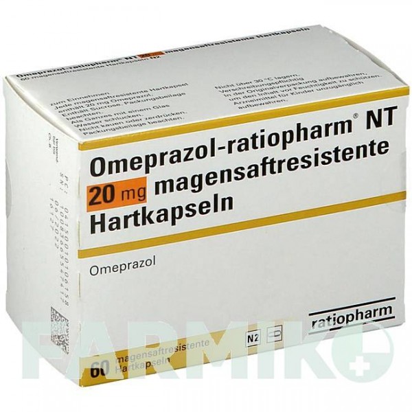 ОМЕПРАЗОЛ (OMEPRAZOL) 20 мг капсулы 60 шт - Омепразол RATIOPHARM