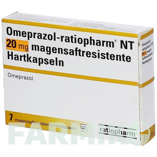 ОМЕПРАЗОЛ (OMEPRAZOL) 20 мг капсулы 7 шт - Омепразол RATIOPHARM