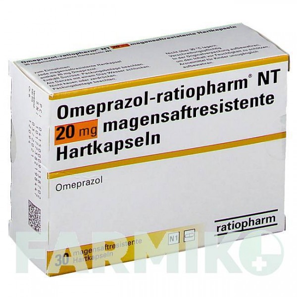 ОМЕПРАЗОЛ (OMEPRAZOL) 20 мг капсули 30 шт - Омепразол RATIOPHARM