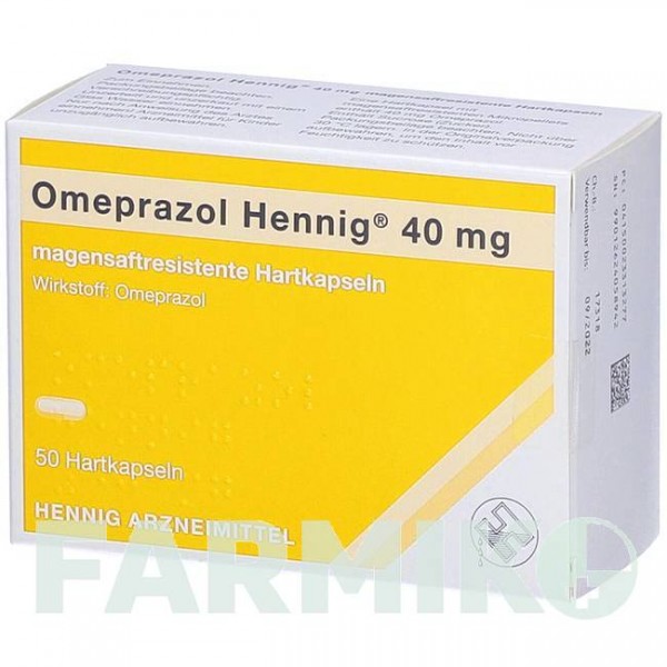 ОМЕПРАЗОЛ (OMEPRAZOL) 40 мг капсулы 50 шт - Омепразол HENNIG