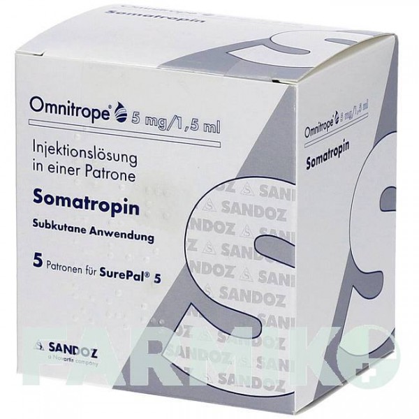 ОМНИТРОП (OMNITROPE) 5 мг/1,5 мл раствор 5 шт - Соматропин ABACUS MEDICINE