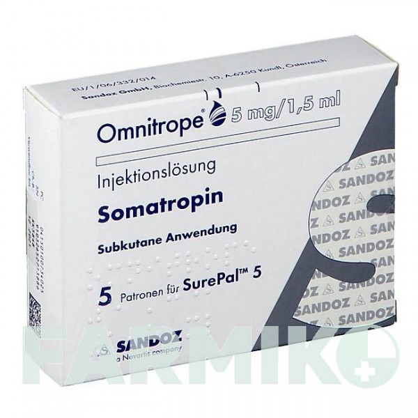 ОМНІТРОП (OMNITROPE) 5 мг/1,5 мл розчин 1 шт - Соматропін HEXAL