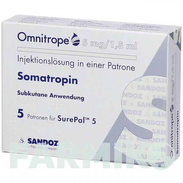 ОМНИТРОП (OMNITROPE) 5 мг/1,5 мл раствор 5 шт - Соматропин INOPHA