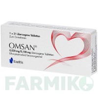 ОМСАН (OMSAN) 0,02 мг/0,1 мг таблетки 1x21 шт - Левоноргестрел, Етинілестрадіол EXELTIS
