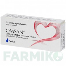 ОМСАН (OMSAN) 0,02 мг/0,1 мг таблетки 3x21 шт - Левоноргестрел, Етинілестрадіол EXELTIS