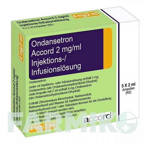 ОНДАНСЕТРОН (ONDANSETRON) 2 мг/мл 4 мг розчин 5 шт - Ондансетрон ACCORD HEALTHCARE