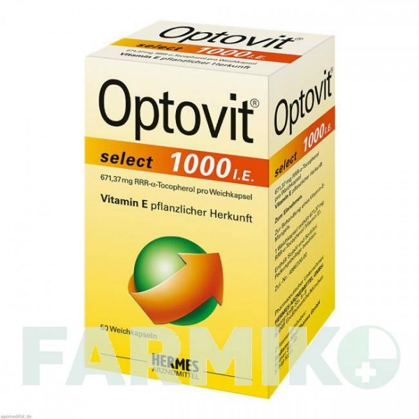 ОПТОВИТ (OPTOVIT) 1000 МЕ капсулы 50 шт - Витамин E (Токоферол) HERMES