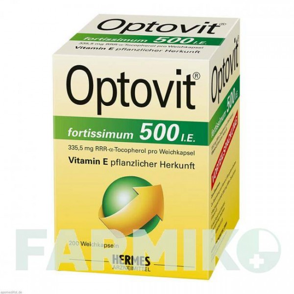 ОПТОВІТ (OPTOVIT) 500 капсули 200 шт - Вітамін Е (Токоферол) HERMES
