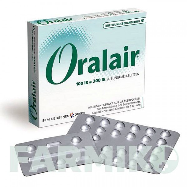 ОРАЛЕЙР (ORALAIR) 100/300 ИР таблетки 31 шт - Пыльца травы STALLERGENES