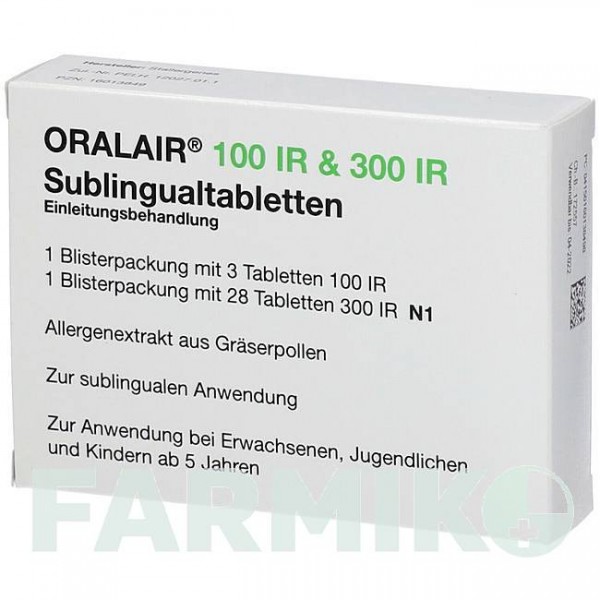 ОРАЛЕЙР (ORALAIR) 100 ИР/300 ИР таблетки 31 шт - Пилок трави 2CARE4
