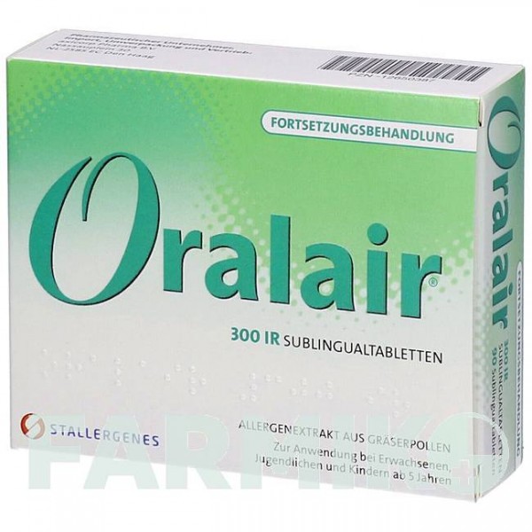 ОРАЛЕЙР (ORALAIR) 300 ИР таблетки 90 шт - Пыльца травы AXICORP PHARMA