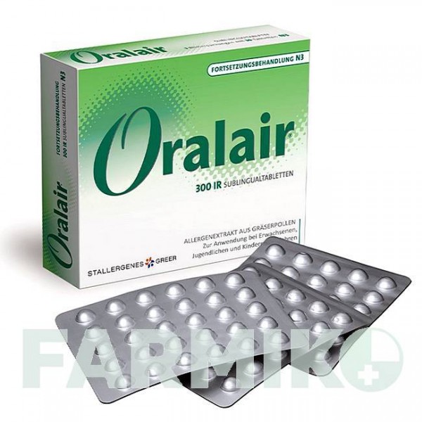 ОРАЛЕЙР (ORALAIR) 300 ИР таблетки 90 шт - Пыльца травы STALLERGENES