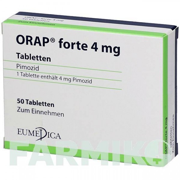 ОРАП (ORAP) 4 мг таблетки 50 шт - Пімозид AXICORP PHARMA