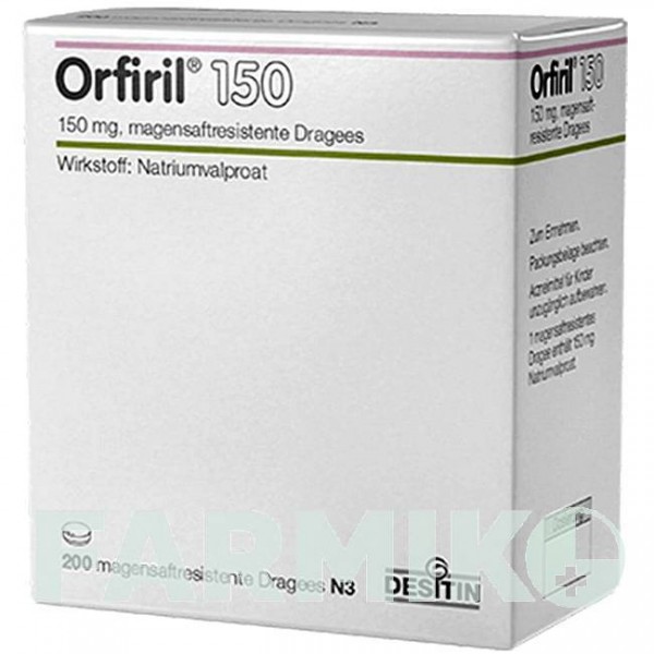 ОРФИРИЛ (ORFIRIL) 150 драже 100 шт - Вальпроевая кислота DESITIN