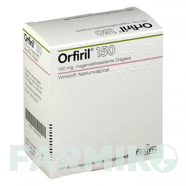 ОРФИРИЛ (ORFIRIL) 150 драже 200 шт - Вальпроевая кислота DESITIN