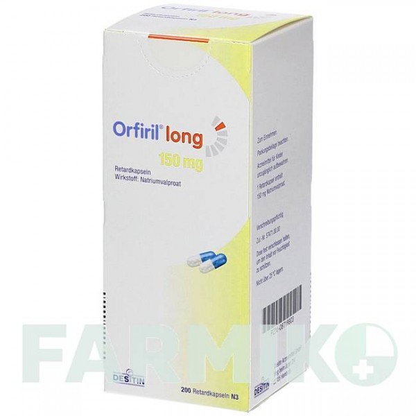 ОРФИРИЛ (ORFIRIL) 150 мг капсулы 200 шт - Вальпроевая кислота DESITIN