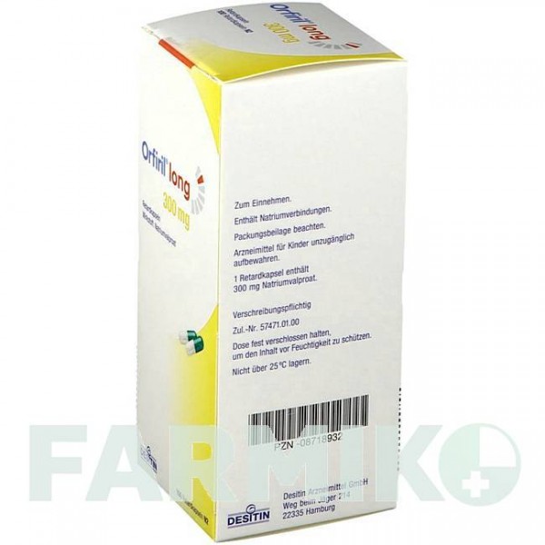 ОРФИРИЛ (ORFIRIL) 300 мг капсулы 100 шт - Вальпроевая кислота DESITIN