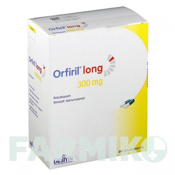 ОРФИРИЛ (ORFIRIL) 300 мг капсулы 200 шт - Вальпроевая кислота DESITIN