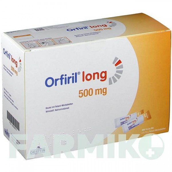 ОРФІРИЛ (ORFIRIL) 500 мг таблетки 200 шт - Вальпроєва кислота DESITIN