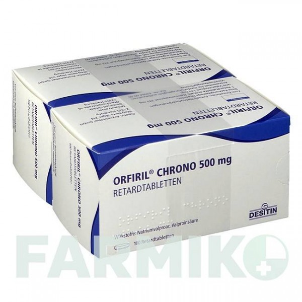 ОРФИРИЛ (ORFIRIL) 500 мг таблетки 2x100 шт - Вальпроевая кислота DESITIN