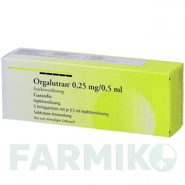 ОРГАЛУТРАН (ORGALUTRAN) 0,25 мг/0,5 мл розчин 1x5 шт - Ганірелікс AXICORP PHARMA
