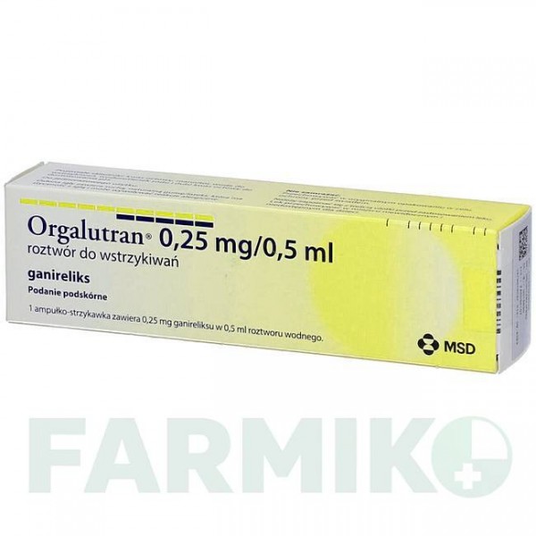 ОРГАЛУТРАН (ORGALUTRAN) 0,25 мг/0,5 мл раствор 1x1 шт - Ганиреликс CC PHARMA